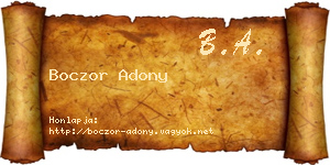 Boczor Adony névjegykártya